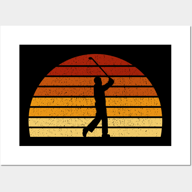 Vintage Sunset Golfing Gift For Golfers Wall Art by OceanRadar